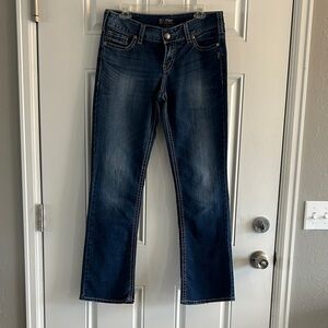 Silver Jeans Dark Blue Straight Leg Women's Jeans